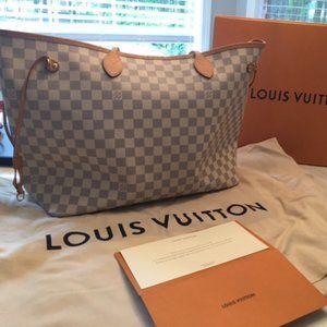 Louis Vuitton Tote Damier Azur Pattern MM